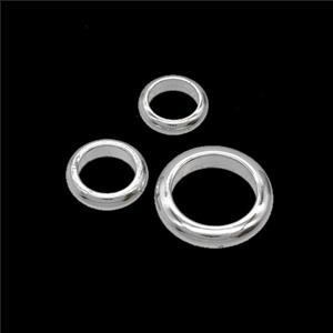 Copper Rings Connector Shiny Silver, approx 7mm