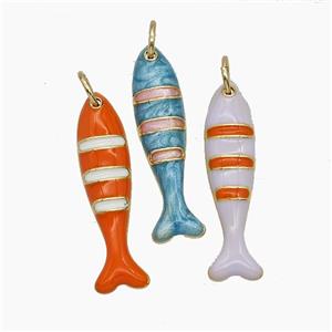 Enamel Copper Pendant, Gold Plated, approx 6-24mm