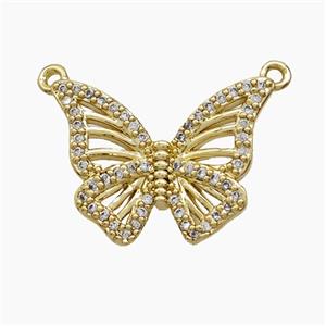 Copper Pendant Pave Zircon, Gold Plated, approx 15-19mm