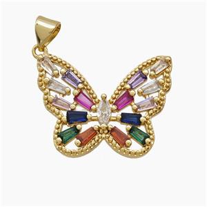 Copper Pendant Pave Zircon, Gold Plated, approx 18-24mm