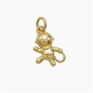 Copper Astronaut Pendant 18K Gold Plated, approx 10-12mm