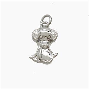 Copper Dog Pendant Platinum Plated, approx 9.5-13mm