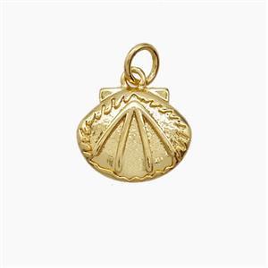 Copper Scallop Shell Pendant 18K Gold Plated, approx 13mm
