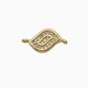Copper Eye Connector Pave Zirconia Eye 18K Gold Plated, approx 8-10mm
