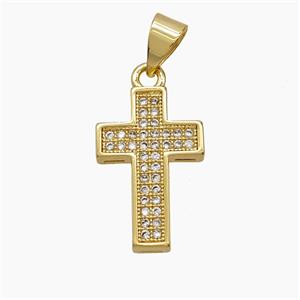 Copper Pendant Pave Zircon, Gold Plated, approx 11-17mm