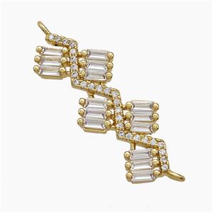 Copper Pendant Pave Zircon, Gold Plated, approx 11-30mm