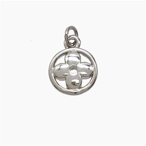Copper Pendant Pave Zircon, Gold Plated, approx 8mm