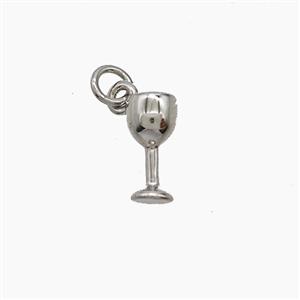 Copper Wine Glass Charms Pendant Cup Platinum Plated, approx 4-8mm