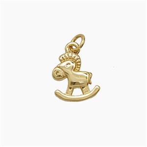 Copper Rocking Horse Charms Pendant Gold Plated, approx 8mm