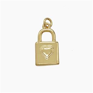 Copper Locket Pendant Heart Gold Plated, approx 8-12.5mm