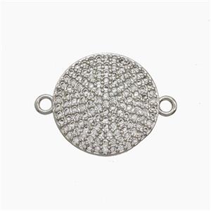 Copper Pendant Pave Zircon, Gold Plated, approx 16mm
