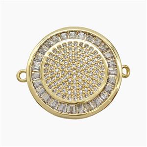 Copper Sun Connector Micropave Zirconia 18K Gold Plated, approx 21mm