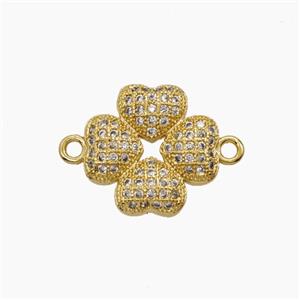 Copper Pendant Pave Zircon, Gold Plated, approx 14mm