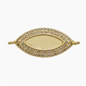 Copper Eye Connector Pave zirconia 18K Gold Plated, approx 11-21mm