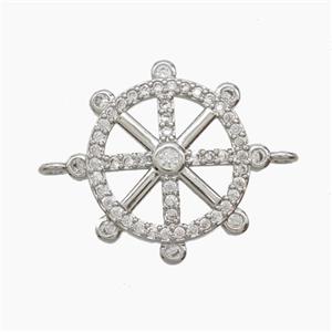Copper Pendant Pave Zircon, Gold Plated, approx 18.5mm
