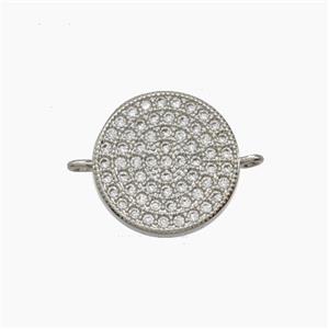 Copper Pendant Pave Zircon, Gold Plated, approx 14mm