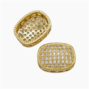 Copper Pendant Pave Zircon, Gold Plated, approx 10-13mm