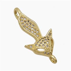 Copper Pendant Pave Zircon, Gold Plated, approx 13-20mm