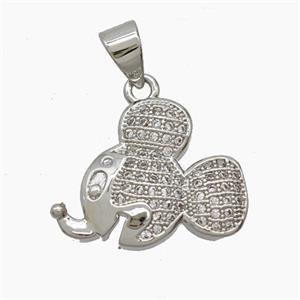 Copper Pendant Pave Zircon, Gold Plated, approx 13-18mm