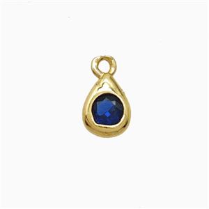 Copper Teardrop Pendant Pave Zirconia Gold Plated, approx 4-6mm