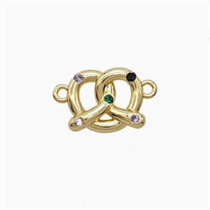 Copper Heart Pendant Pave Zirconia Gold Plated, approx 9-11mm