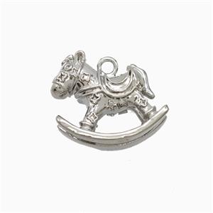 Copper Trojanhorse Pendant Platinum Plated, approx 10-14mm