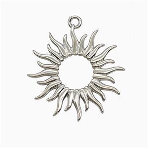 Copper Sun Pendant Platinum Plated, approx 25mm