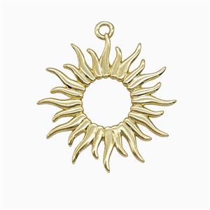 Copper Sun Pendant Gold Plated, approx 25mm