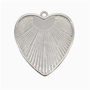 Copper Heart Pendant Platinum Plated, approx 23mm