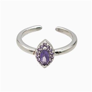 Copper Eye Rings Pave Zirconia Crystal Glass Platinum Plated, approx 6-9.5mm, 18mm dia