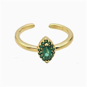 Copper Eye Rings Pave Zirconia Crystal Glass Gold Plated, approx 6-9.5mm, 18mm dia