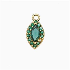Copper Eye Pendant Pave Zirconia Crystal Glass Gold Plated, approx 6-9.5mm