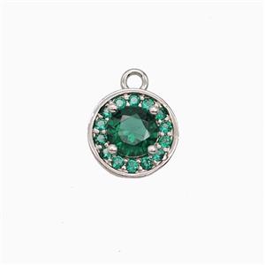 Copper Sun Pendant Pave Zirconia Crystal Glass Platinum Plated, approx 9mm