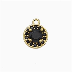 Copper Sun Pendant Pave Zirconia Crystal Glass Gold Plated, approx 9mm
