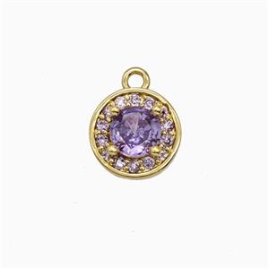 Copper Sun Pendant Pave Zirconia Crystal Glass Gold Plated, approx 9mm