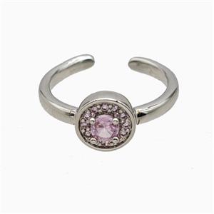 Copper Rings Pave Zirconia Crystal Glass Platinum Plated, approx 9mm, 18mm dia