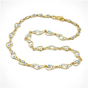 Copper Necklace With Evil Eye Gold Plated, approx 8-15mm, 44cm length