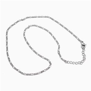 Copper Necklace Chain Platinum Plated, approx 2mm, 39-44cm length