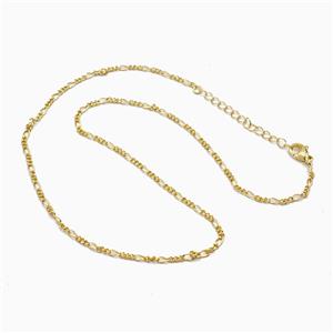 Copper Necklace Chain Gold Plated, approx 2mm, 39-44cm length