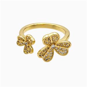 Copper Ring Pave Zircon, Gold Plated, approx 9mm, 14mm, 18mm dia