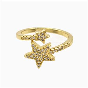 Copper Ring Pave Zircon, Gold Plated, approx 5mm, 11mm, 18mm dia