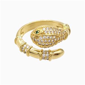 Copper Ring Pave Zircon, Gold Plated, approx 3-9mm, 18mm dia