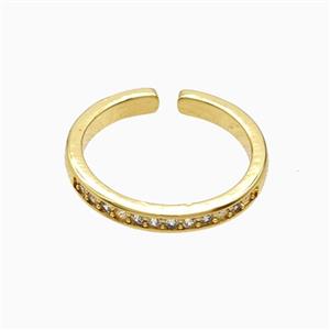 Copper Ring Pave Zircon, Gold Plated, approx 3mm, 18mm dia