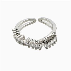 Copper Ring Pave Zircon, Gold Plated, approx 6mm, 18mm dia