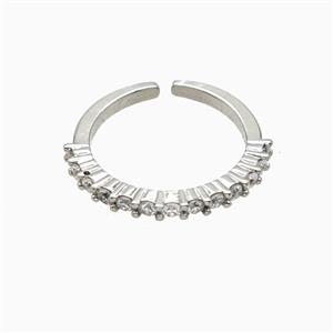 Copper Ring Pave Zircon, Gold Plated, approx 2mm, 18mm dia