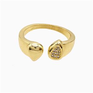 Copper Ring Pave Zircon, Gold Plated, approx 8mm, 18mm dia