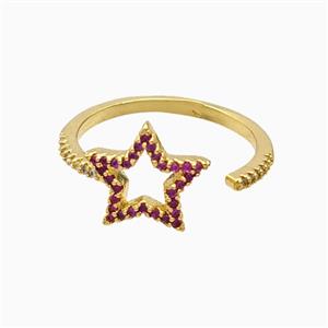 Copper Ring Pave Zircon, Gold Plated, approx 12mm, 18mm dia