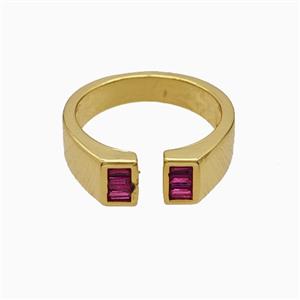 Copper Ring Pave Zircon, Gold Plated, approx 7mm, 18mm dia