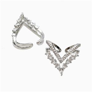 Copper Ring Pave Zircon, Gold Plated, approx 20mm, 18mm dia