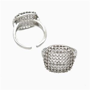 Copper Rings Pave Zirconia Platinum Plated, approx 16-18mm, 18mm dia